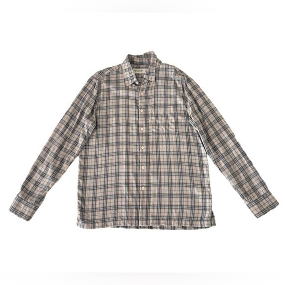 Abercombie&Fitch Men’s Blue Plaid Button Flannel Shirt in Size Medium
